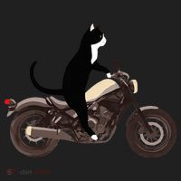 Cat On A Motorcycle Funny Golf Towel thumb 3