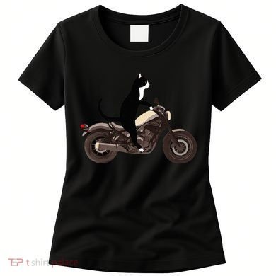 Cat On A Motorcycle Funny Women's T-Shirt