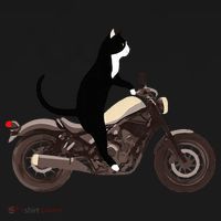 Cat On A Motorcycle Funny Kids Long Sleeve Shirt thumb 2