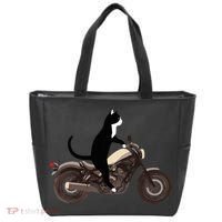 Cat On A Motorcycle Funny Tote Bag thumb 0