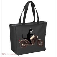 Cat On A Motorcycle Funny Tote Bag thumb 2
