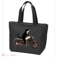 Cat On A Motorcycle Funny Tote Bag thumb 3