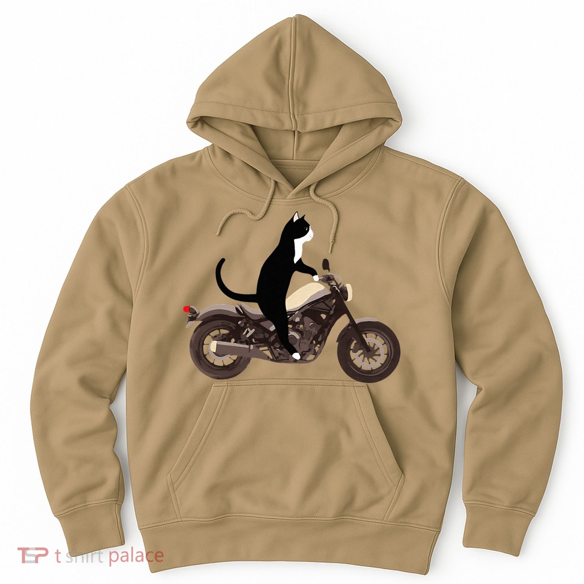 Cat On A Motorcycle Funny Hoodie