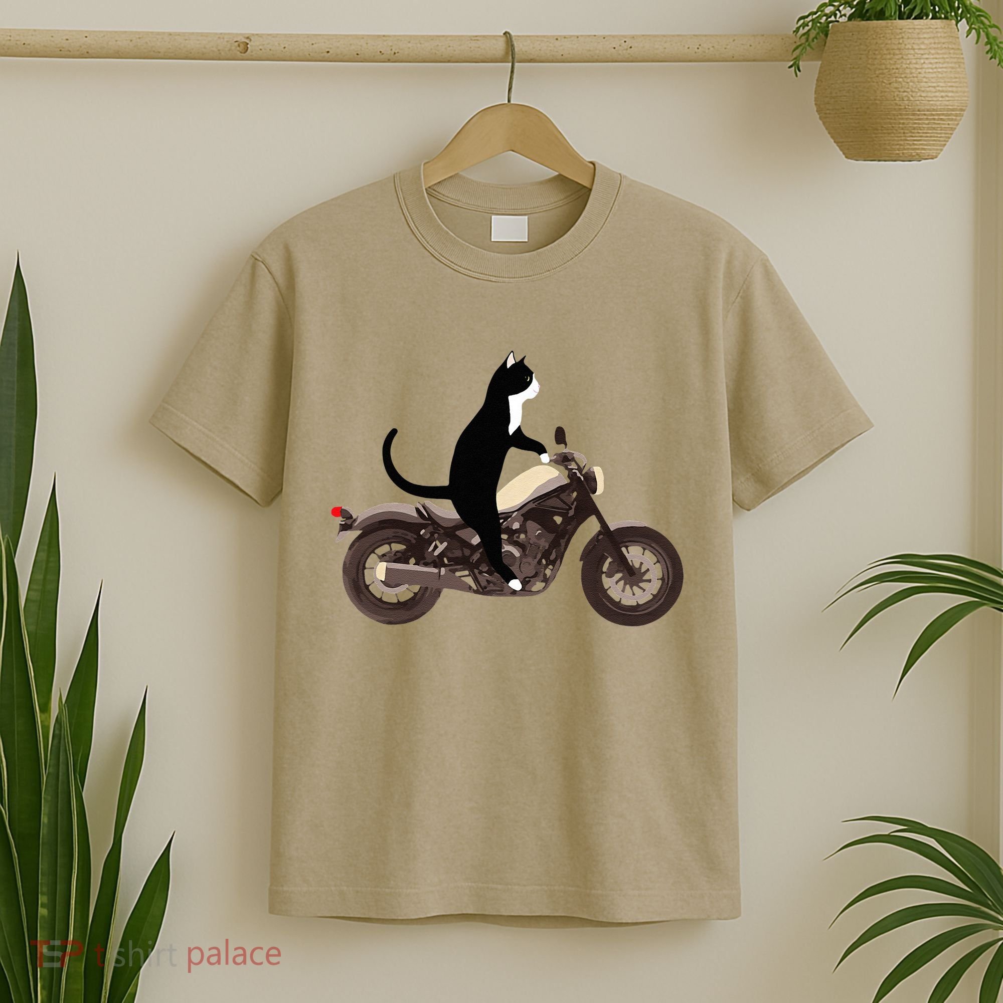 Cat On A Motorcycle Funny T-Shirt