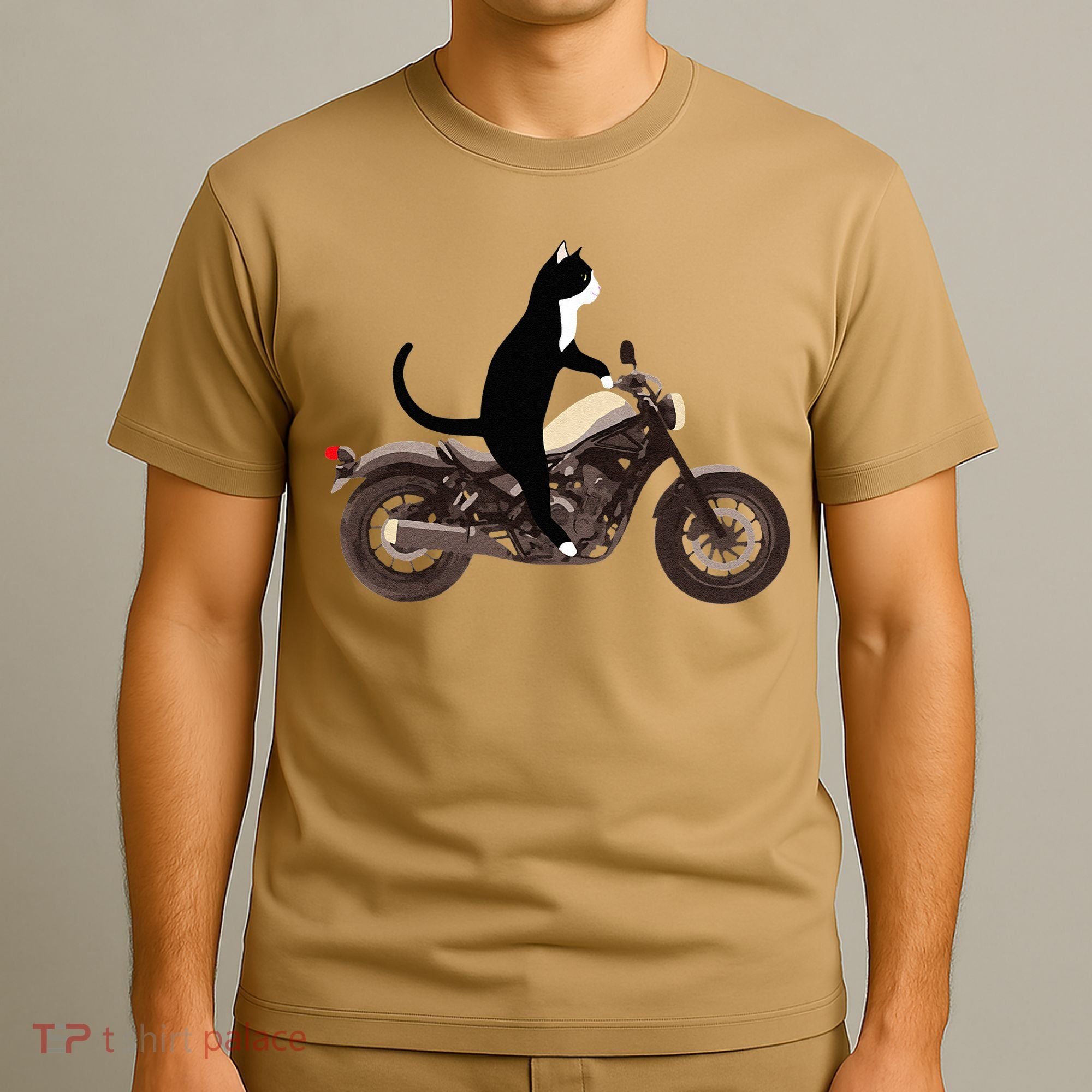 Cat On A Motorcycle Funny T-Shirt