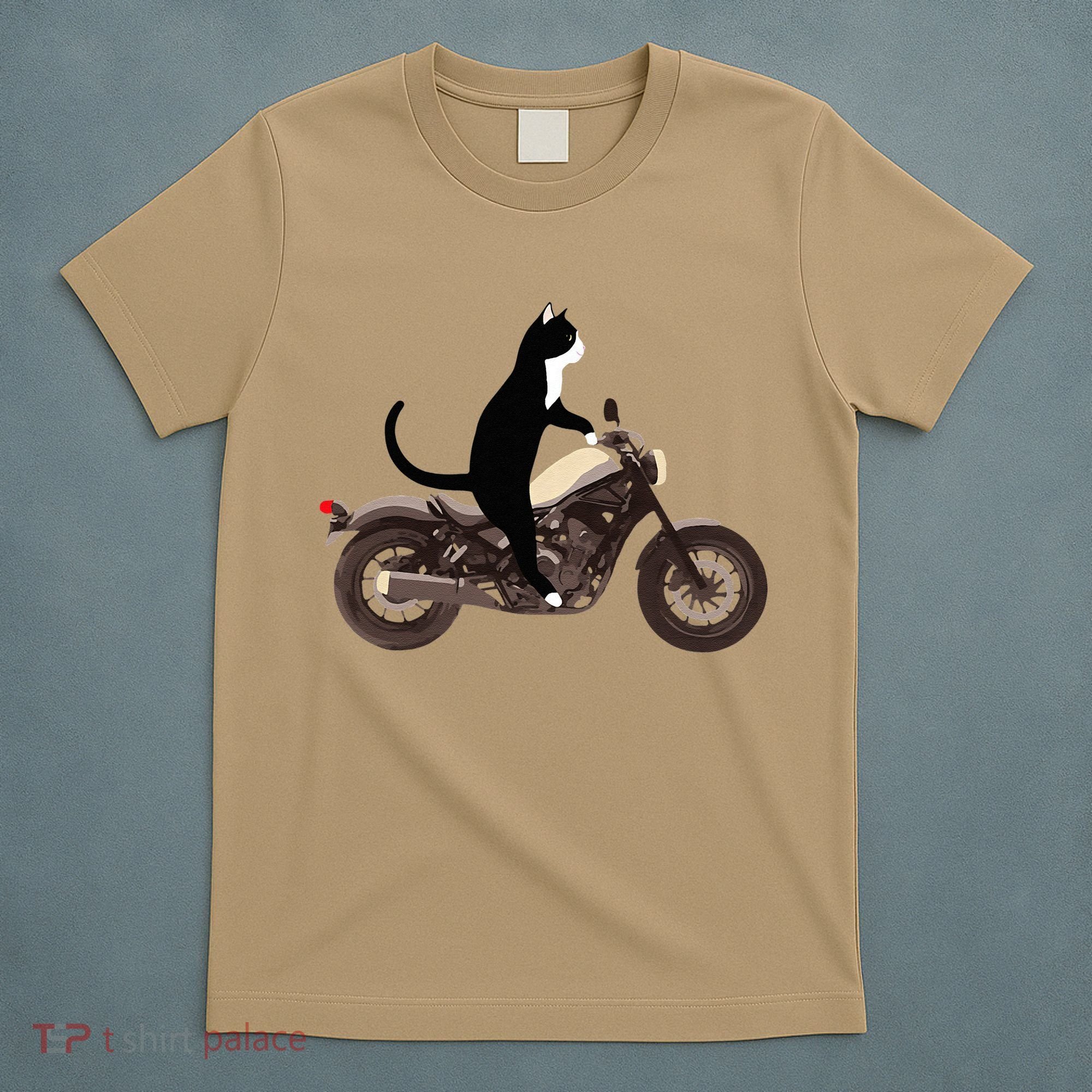 Cat On A Motorcycle Funny T-Shirt