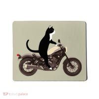 Cat On A Motorcycle Funny Mousepad thumb 0