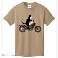 Cat On A Motorcycle Funny Kids T-Shirt thumb 0