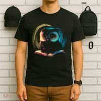 Cute Owl Animal With Book T-Shirt thumb 6
