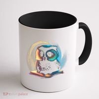 Cute Owl Animal With Book Coffee Mug thumb 1