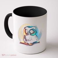Cute Owl Animal With Book Coffee Mug thumb 0