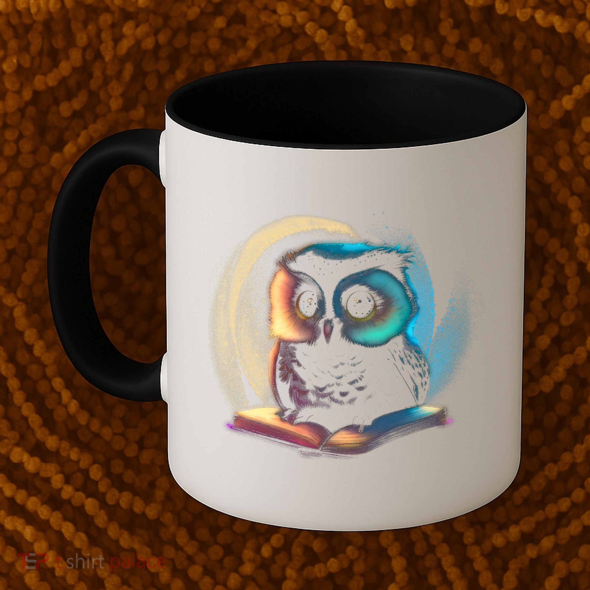 Cute Owl Animal With Book Coffee Mug