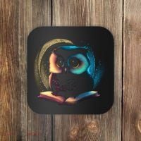 Cute Owl Animal With Book Coaster thumb 0