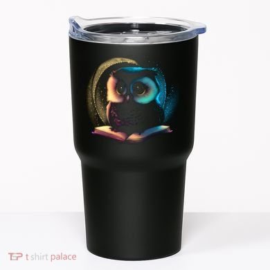 Cute Owl Animal With Book Tumbler