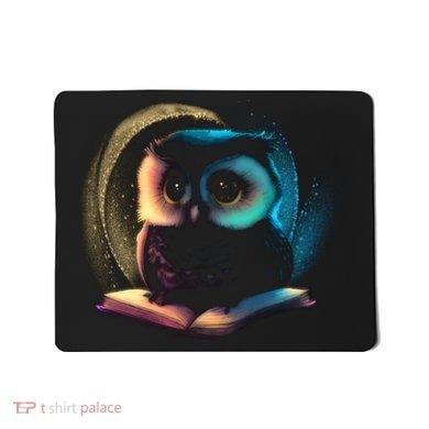 Cute Owl Animal With Book Mousepad