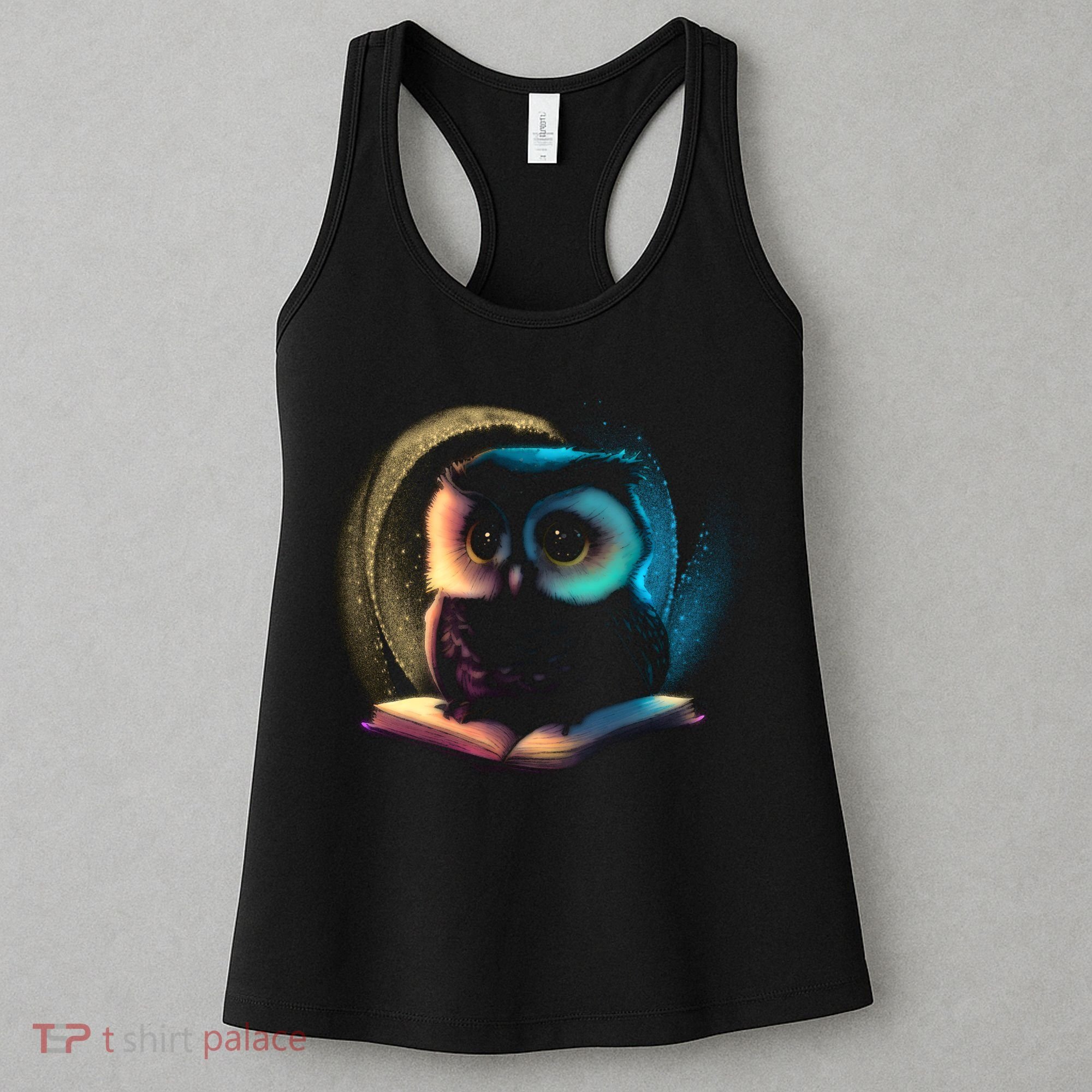 Cute Owl Animal With Book Women's Tank Top