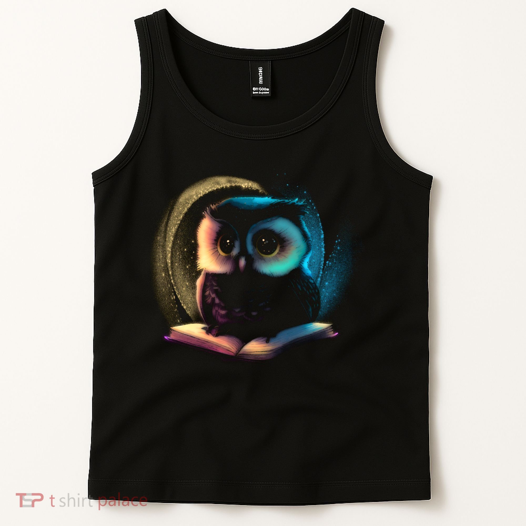 Cute Owl Animal With Book Tank Top