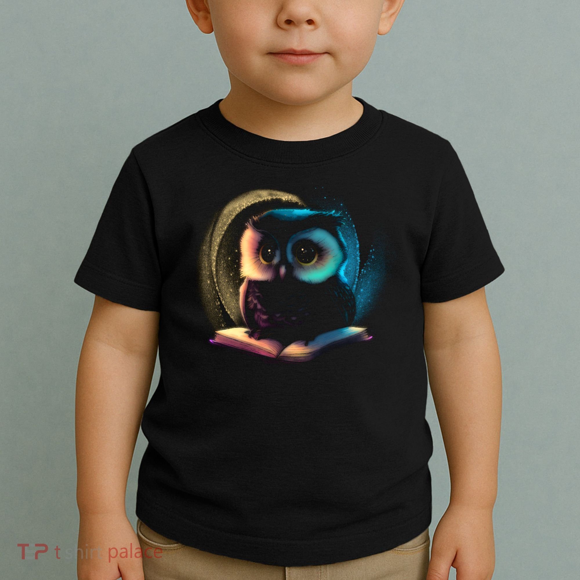 Cute Owl Animal With Book Toddler T-Shirt