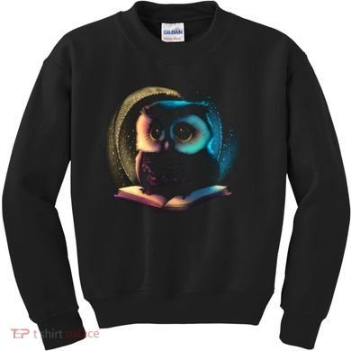 Cute Owl Animal With Book Kids Sweatshirt