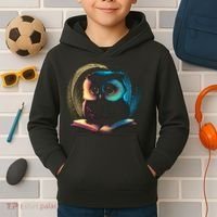 Cute Owl Animal With Book Kids Hoodie thumb 2