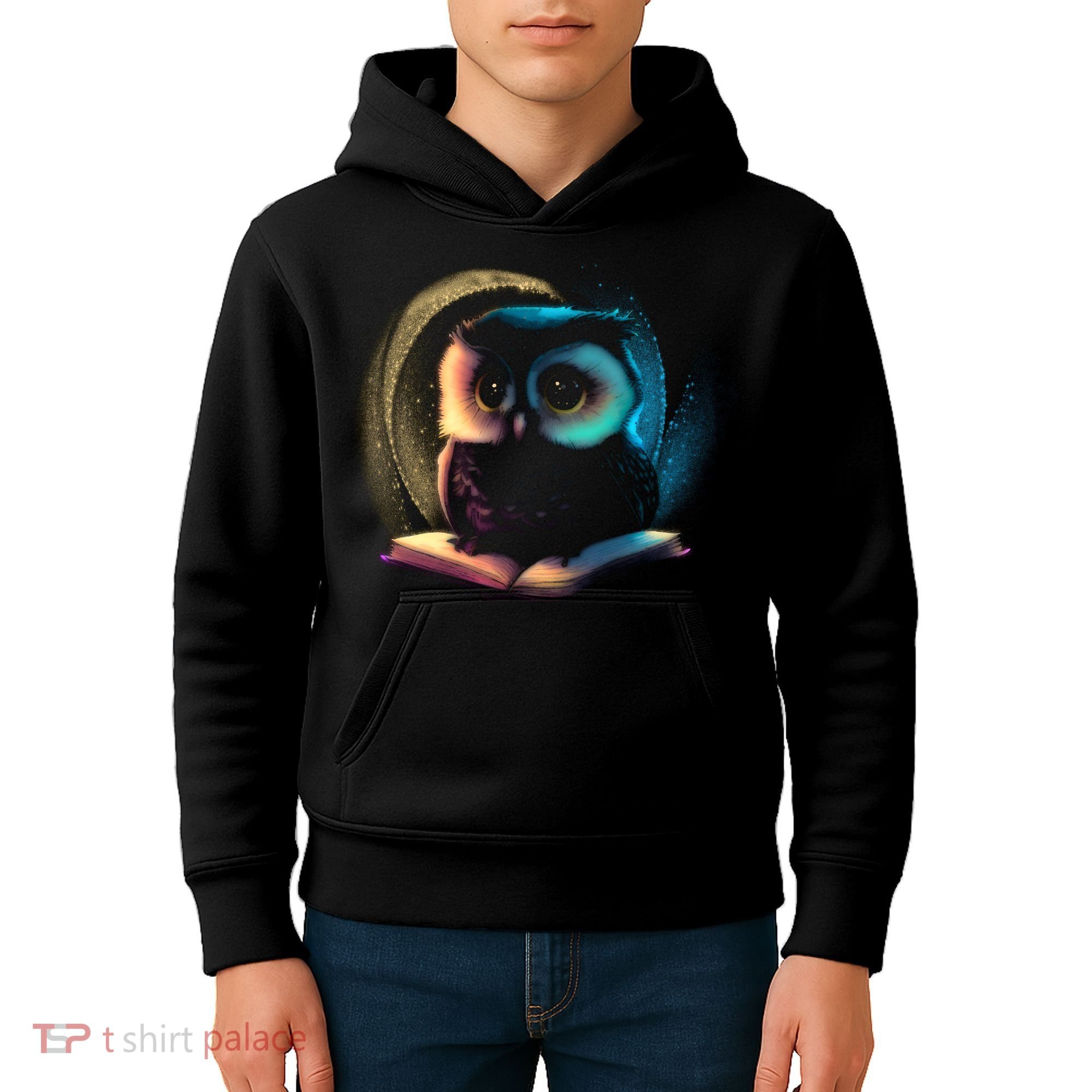 Cute Owl Animal With Book Kids Hoodie