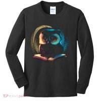 Cute Owl Animal With Book Kids Long Sleeve Shirt thumb 0