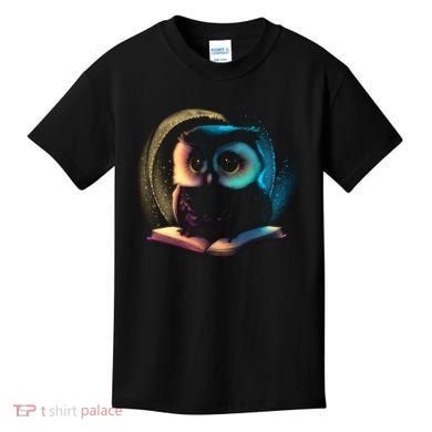 Cute Owl Animal With Book Kids T-Shirt