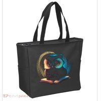 Cute Owl Animal With Book Tote Bag thumb 2