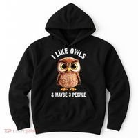 Cool Owl Bird Zookeeper Owl Lover Hoodie thumb 0