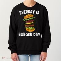 Cheese On Burger Day Fun Hamburger Lover Graphic Cool Gift Women's Sweatshirt thumb 0