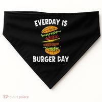 Cheese On Burger Day Fun Hamburger Lover Graphic Cool Gift USA-Made Doggie Bandana thumb 0