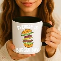 Cheese On Burger Day Fun Hamburger Lover Graphic Cool Gift Coffee Mug thumb 3