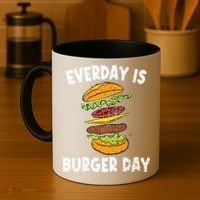 Cheese On Burger Day Fun Hamburger Lover Graphic Cool Gift Coffee Mug thumb 4
