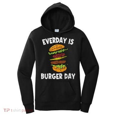 Cheese On Burger Day Fun Hamburger Lover Graphic Cool Gift Women's Hoodie