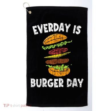 Cheese On Burger Day Fun Hamburger Lover Graphic Cool Gift Golf Towel