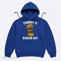 Cheese On Burger Day Fun Hamburger Lover Graphic Cool Gift Hoodie thumb 0
