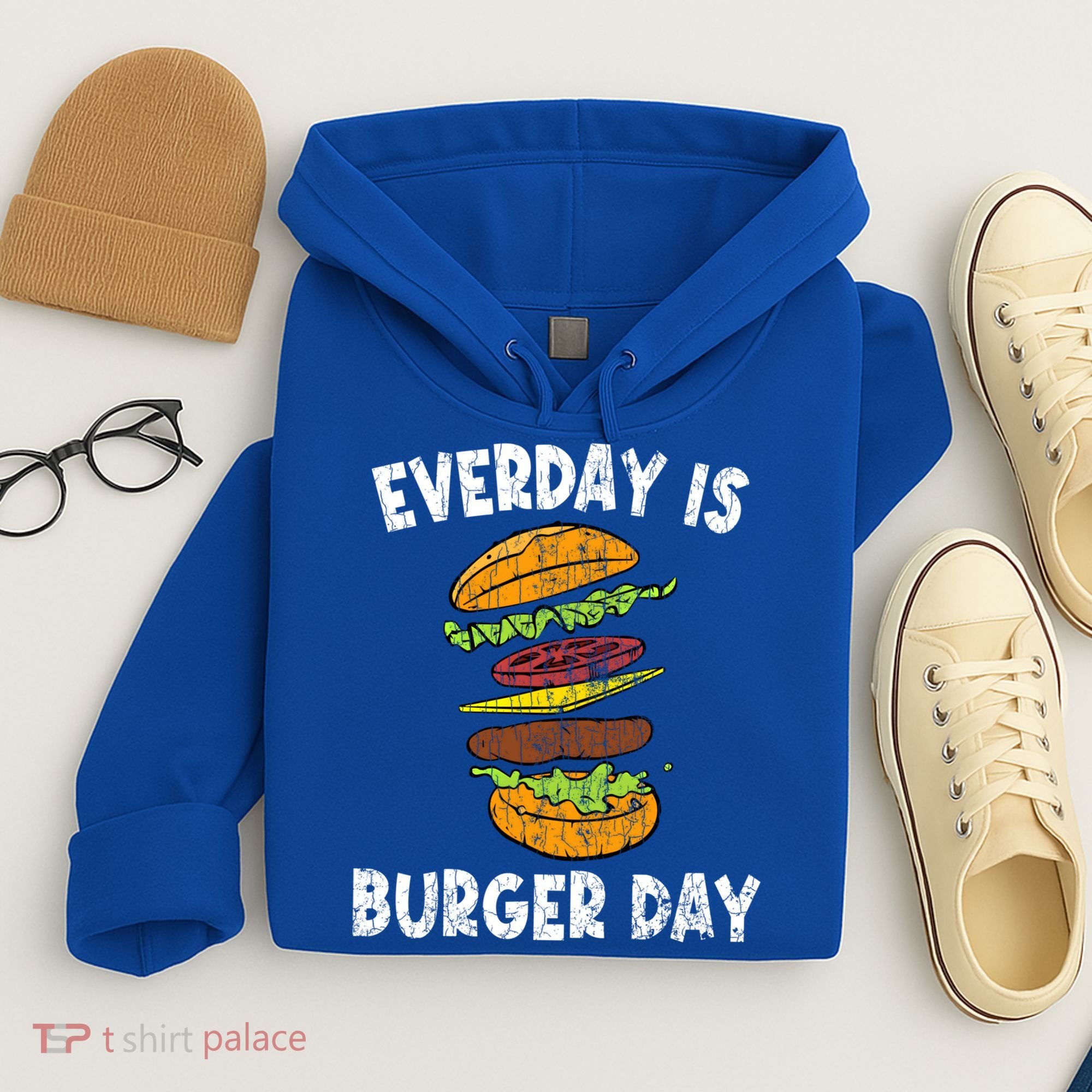 Cheese On Burger Day Fun Hamburger Lover Graphic Cool Gift Hoodie