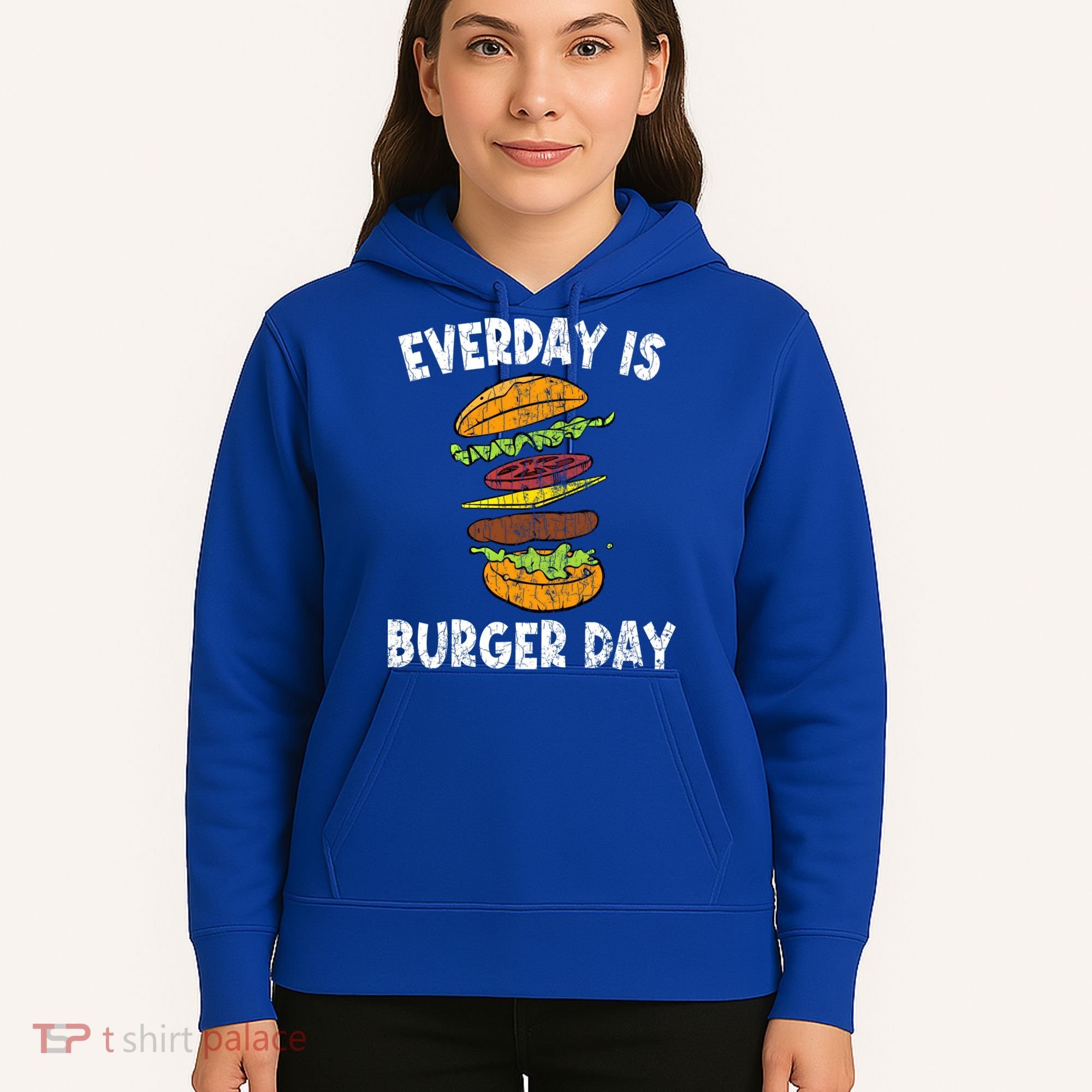 Cheese On Burger Day Fun Hamburger Lover Graphic Cool Gift Hoodie