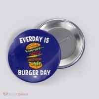 Cheese On Burger Day Fun Hamburger Lover Graphic Cool Gift Button thumb 0