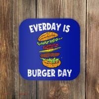 Cheese On Burger Day Fun Hamburger Lover Graphic Cool Gift Coaster thumb 0