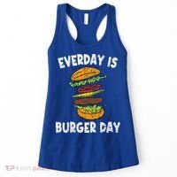 Cheese On Burger Day Fun Hamburger Lover Graphic Cool Gift Women's Tank Top thumb 0