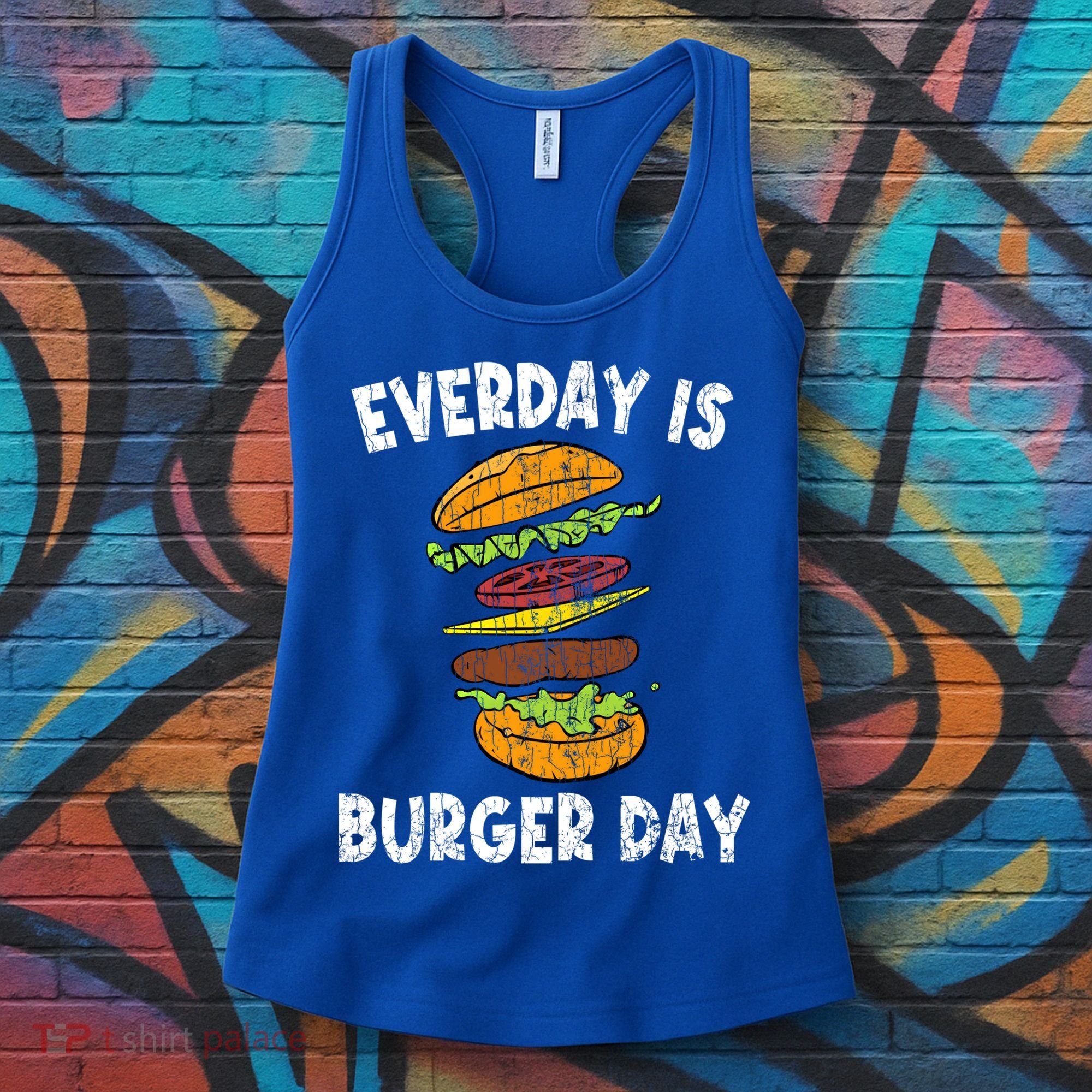 Cheese On Burger Day Fun Hamburger Lover Graphic Cool Gift Women's Tank Top