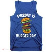 Cheese On Burger Day Fun Hamburger Lover Graphic Cool Gift Tank Top thumb 0