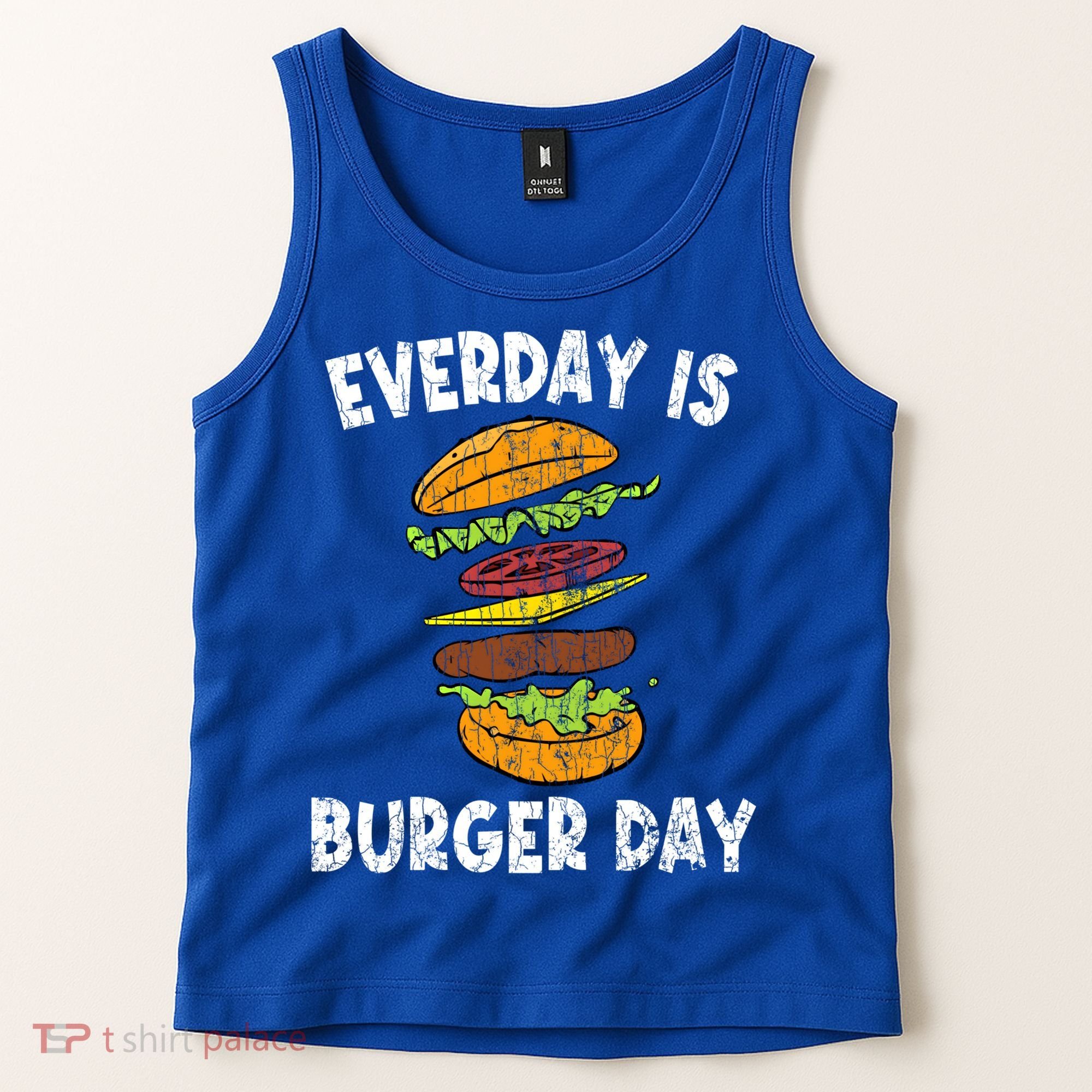 Cheese On Burger Day Fun Hamburger Lover Graphic Cool Gift Tank Top