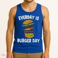 Cheese On Burger Day Fun Hamburger Lover Graphic Cool Gift Tank Top thumb 3