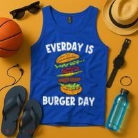 Cheese On Burger Day Fun Hamburger Lover Graphic Cool Gift Tank Top thumb 4