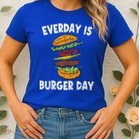 Cheese On Burger Day Fun Hamburger Lover Graphic Cool Gift Women's T-Shirt thumb 2