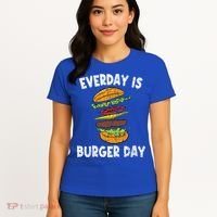 Cheese On Burger Day Fun Hamburger Lover Graphic Cool Gift Women's T-Shirt thumb 4