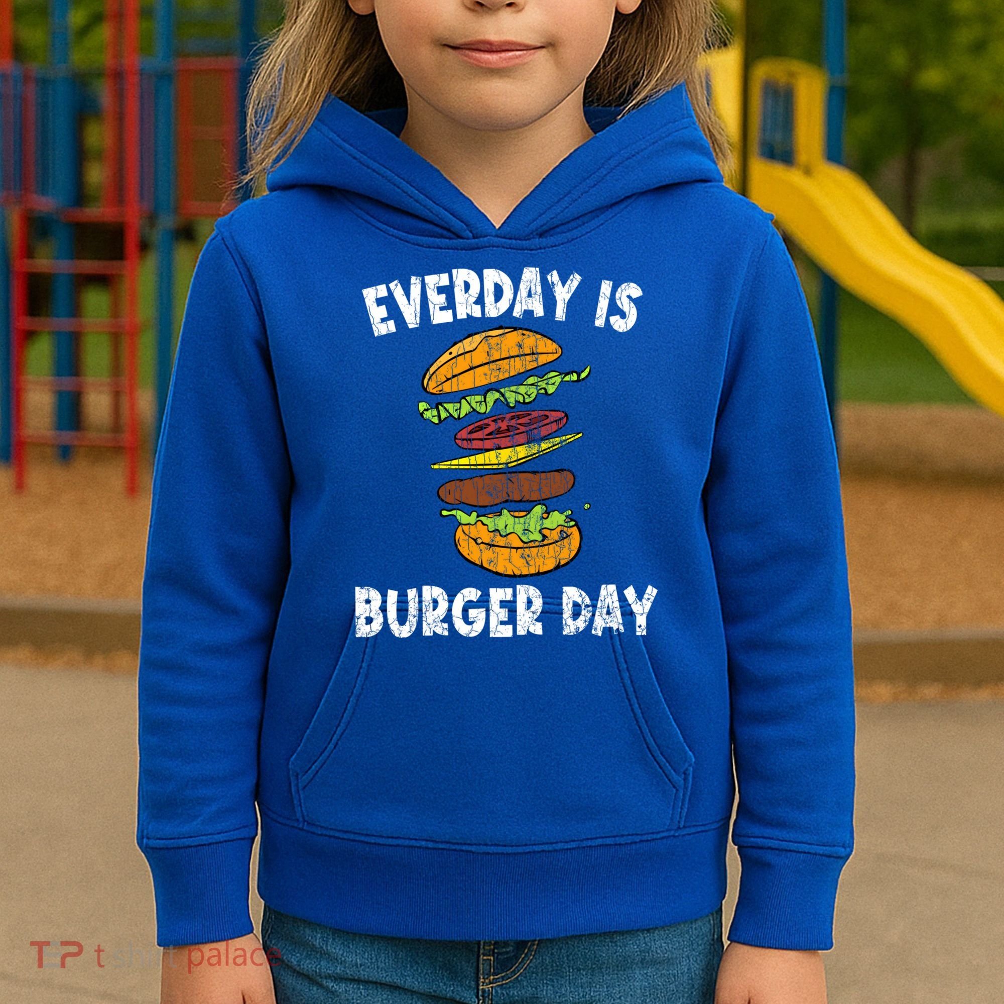 Cheese On Burger Day Fun Hamburger Lover Graphic Cool Gift Kids Hoodie