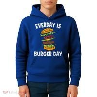 Cheese On Burger Day Fun Hamburger Lover Graphic Cool Gift Kids Hoodie thumb 4